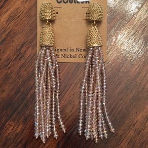 Peach and Gold Tassel Earrings NWT Boutique Item